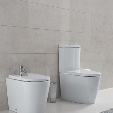 wc mbl  filo muro completo di cassetta,sedile e bidet urb.y plus