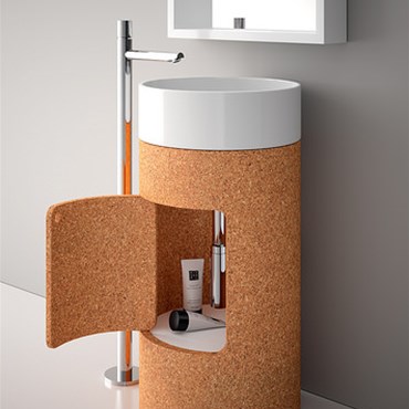 mobile a colonna in sughero con lavabo 45 round 