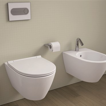 wc sospeso completo di sedile e bidet sospeso sanlife