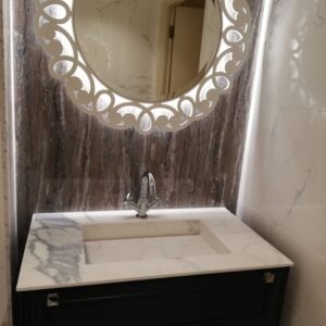 Piano top doppio lavabo integrato plaza - immagine 3